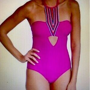Magenta halter one piece sz XL